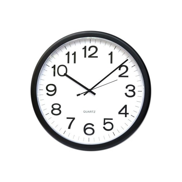 Universal Flow Monitors Universal Round Wall Clock, 13.5" Overall Diameter, Black Case, 1 AA UNV11641*** - main